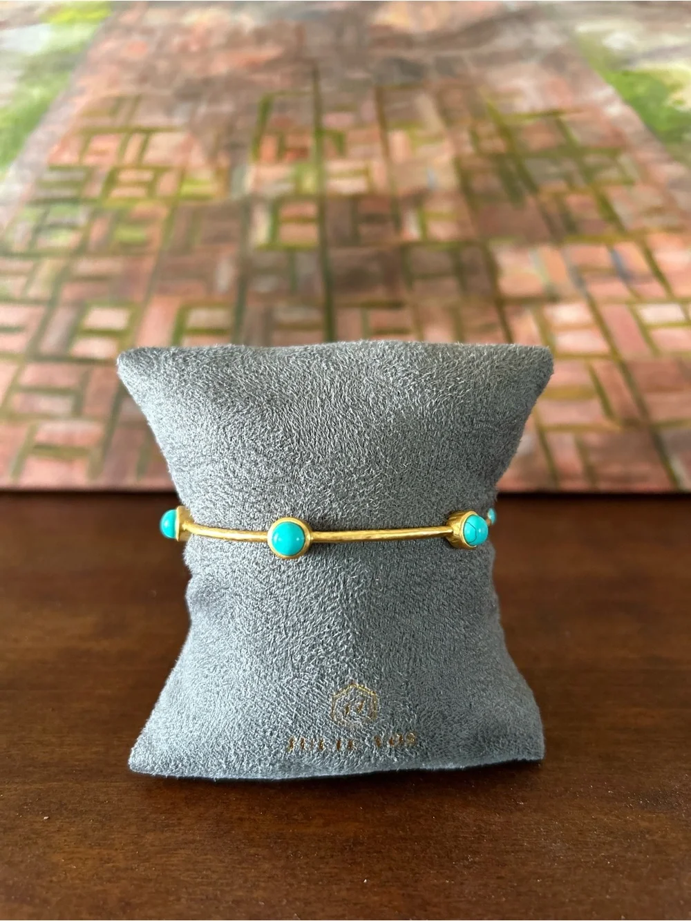 Julie Vos Gold Bracelet with Turquoise Cabochons - Picture 2 of 2